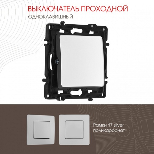 Выключатель проходной одноклавишный без рамки Arte Milano 217 217.32-1.silver в Нижнем Новгороде фото 4