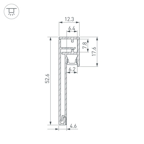 Профиль PLINTUS-H54B-2000 BLACK (Arlight, Алюминий) в Угличе