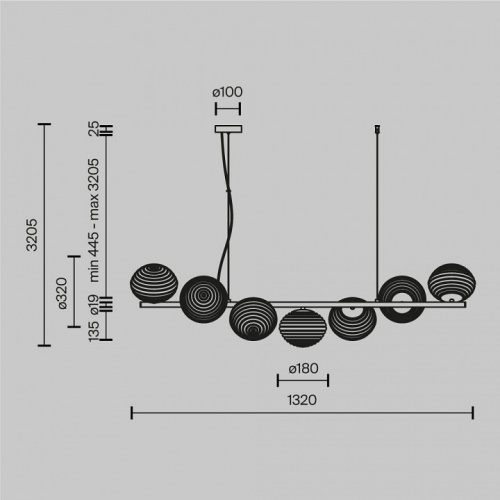 Подвесной светильник Maytoni Reels MOD268PL-07B в Нижнем Новгороде фото 4