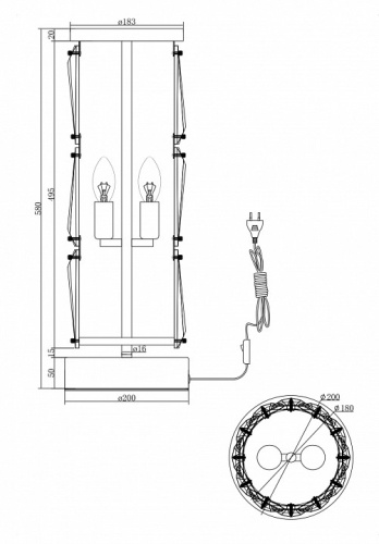 Настольная лампа декоративная Maytoni Puntes MOD043TL-02CH в Арзамасе фото 4