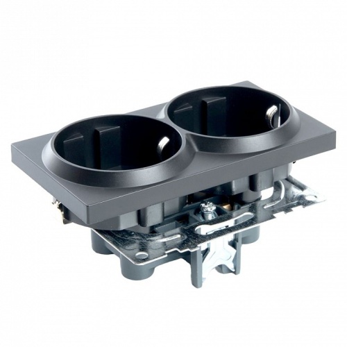 Розетка двойная с заземлением и со шторкой, без рамки Stekker Катрин 39612 в Нижнем Новгороде фото 3