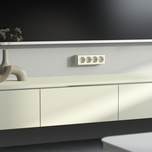 Розетка четверная с заземлением и со шторками Werkel Gallant W5072204 в Нижнем Новгороде фото 3