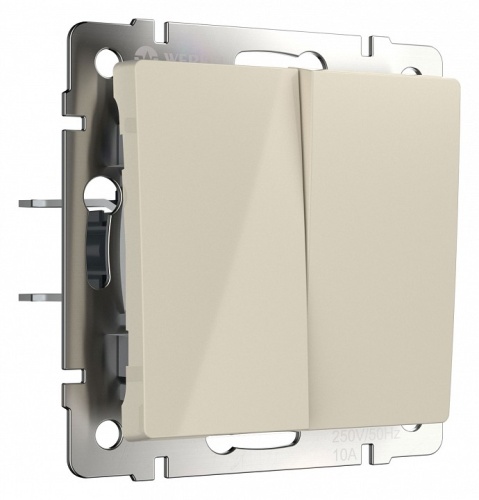 Выключатель проходной двухклавишный с самовозвратом без рамки Werkel слоновая кость W1122403 в Нижнем Новгороде