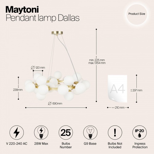 Подвесная люстра Maytoni Dallas MOD545PL-25BS в Пугачеве фото 5