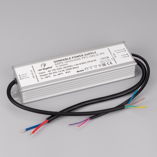 Блок питания ARPV-UH24320A-PFC-DALI2-PH (24V, 13.3A, 320W) (Arlight, IP67 Металл, 7 лет) в Сельцо