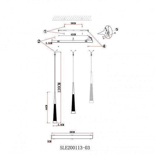 Подвесной светильник EVOLUCE Orpelo SLE200113-03 в Гаджиево фото 7