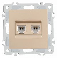 Розетка двойная RJ-11 и Ethernet RJ-45, без рамки Arte Milano am-206 206.44-1.shampan в Нижнем Новгороде