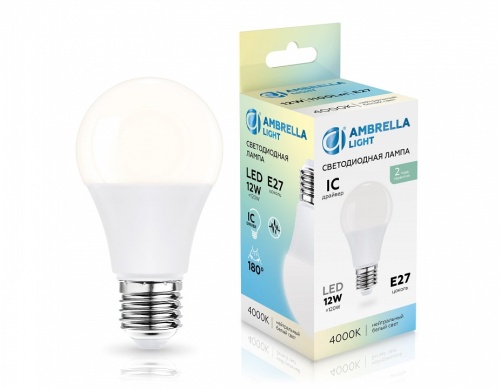 Лампа светодиодная Ambrella Light A60 E27 12Вт 4000K 601204 в Нижнем Новгороде фото 2