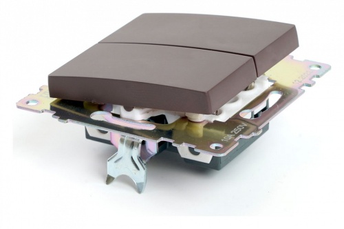 Выключатель двухклавишный без рамки Stekker Катрин 49019 в Нижнем Новгороде фото 7