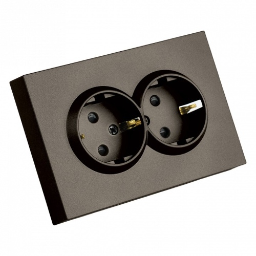 Розетка двойная с заземлением и со шторкой Stekker Эмили 49934 в Нижнем Новгороде фото 7