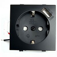 Розетка с заземлением и со шторкой и USB, без рамки Stekker Эрна 49155 в Нижнем Новгороде