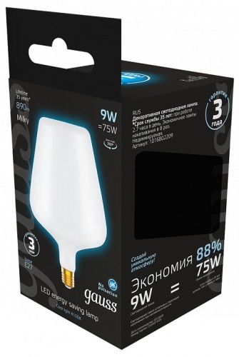 Лампа светодиодная Gauss Filament E27 9Вт 4100K 1016802209 в Нижнем Новгороде фото 2