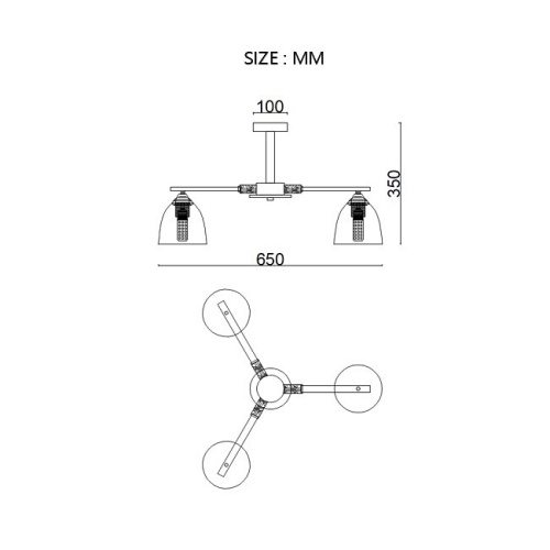 Люстра на штанге Imperiumloft NOA 3 NOA01 в Нижнем Новгороде фото 5