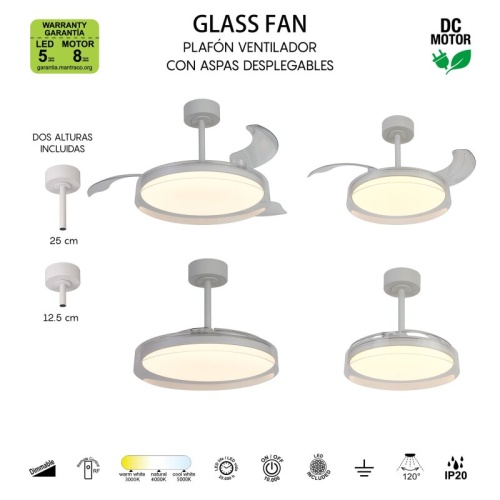 Светильник с вентилятором Mantra GLASS FAN 9527 в Нижнем Новгороде фото 5