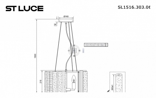 Подвесной светильник ST-Luce Delight SL1516.303.06 в Куйбышеве фото 2