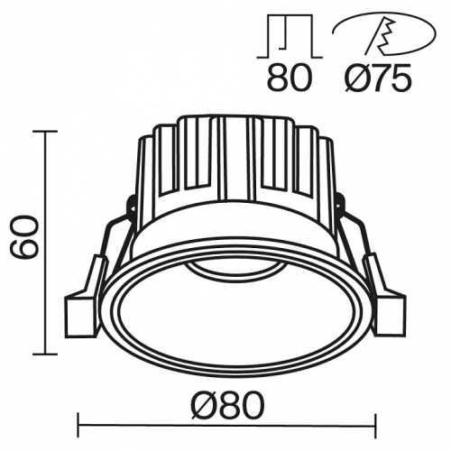 Встраиваемый светильник Maytoni Round DL058-12W3K-B в Бородино фото 8