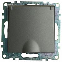 Розетка с заземлением и со шторкой, без рамки с крышкой Stekker Катрин 49424 в Нижнем Новгороде