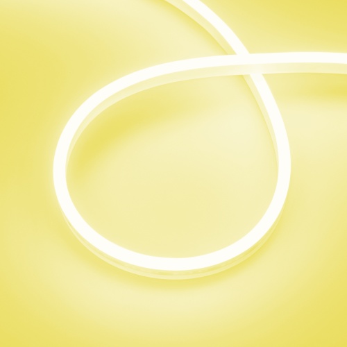 Лента герметичная AURORA-PS-A120-12x6mm 24V Yellow (10 W/m, IP65, 2835, 5m) (Arlight, Силикон) в Белом фото 3