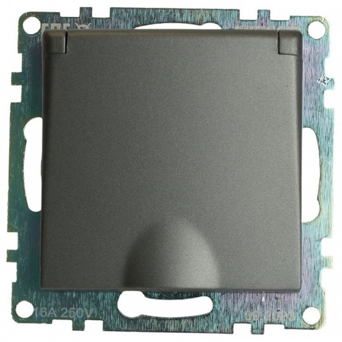 Розетка с заземлением и со шторкой, без рамки с крышкой Stekker Катрин 49424 в Нижнем Новгороде