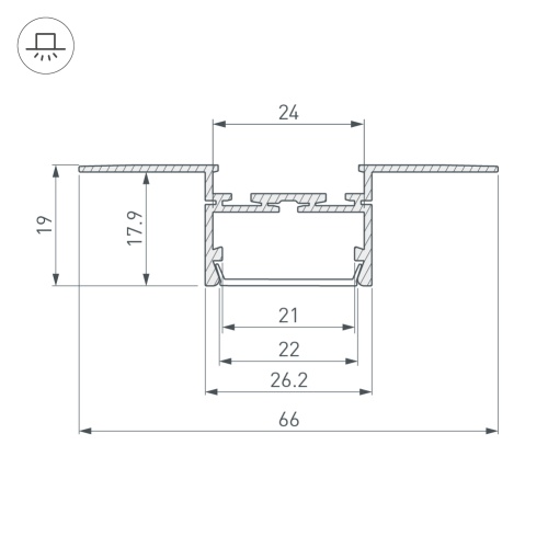 Профиль PLS-LOCK-H19-T-HIDE-2000 (Arlight, Алюминий) в Качканаре фото 4