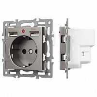 Розетка с заземлением и 2хUSB type A, без рамки Arlight SCT 043735 в Нижнем Новгороде