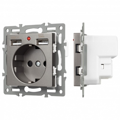 Розетка с заземлением и 2хUSB type A, без рамки Arlight SCT 043735 в Нижнем Новгороде