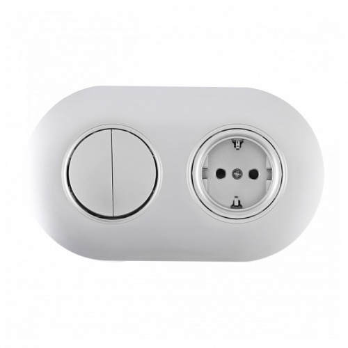 Блок с розеткой и выключателем Arte Milano SET08-2 SET08-2-40-1-30-2 silver в Нижнем Новгороде