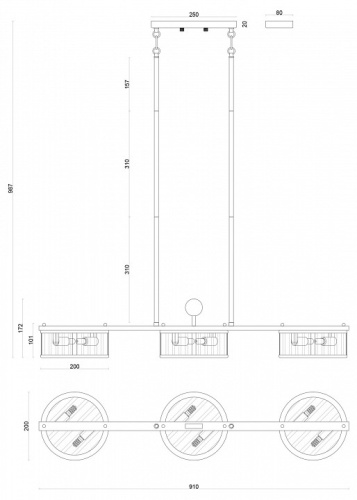 Светильник на штанге Favourite Radiales 3099-6P в Белом фото 6