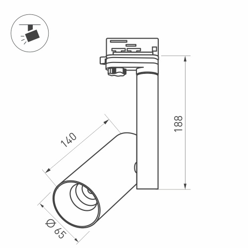 Корпус SP-POLO-TRACK-4TR-PIPE-R65 (BK, 1-3, 200mA) (Arlight, IP20 Металл, 5 лет) в Яранске фото 13