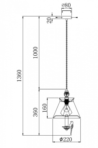 Подвесной светильник Maytoni Bird ARM013-PL-01-W в Бородино фото 2