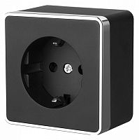 Розетка с заземлением Werkel Gallant (черный/хром) W5071035 в Нижнем Новгороде