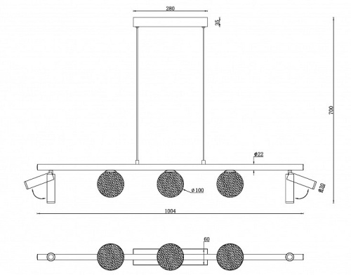 Подвесной светильник iLedex Telescope C4774-100 SGD в Нижнем Новгороде фото 2