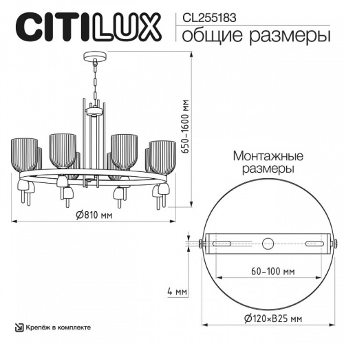 Подвесная люстра Citilux CARSON CL255183 в Нижнем Новгороде фото 9