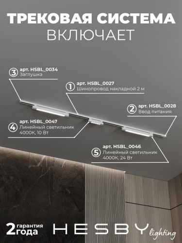 Комплект трековый Hesby Lighting №10 однофазная накладная Skylite HSBL_kompl_S010_NI2W4K в Нижнем Новгороде фото 8