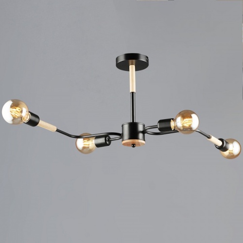 Люстра на штанге 10070 10070-0.3-04 BK+WOOD в Нижнем Новгороде