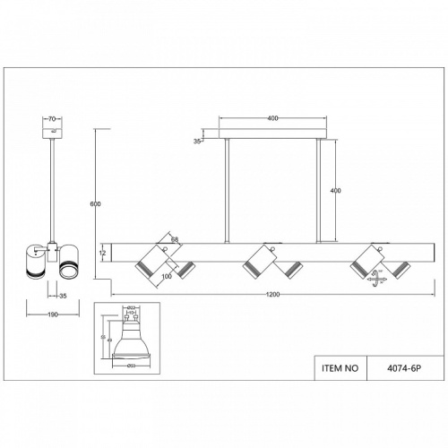 Светильник на штанге Favourite Six 4074-6P в Нижнем Новгороде фото 4