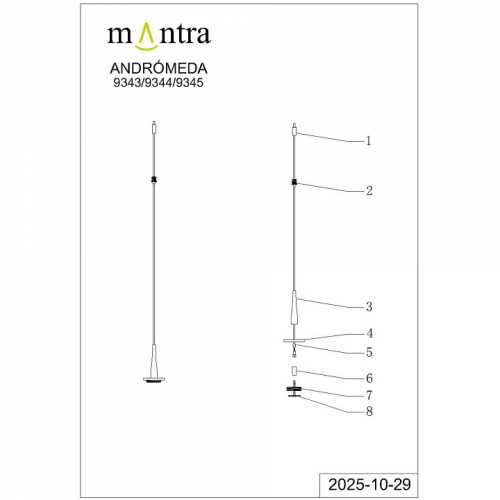 Подвесной светильник Mantra Andromeda 9344 в Нижнем Новгороде фото 4