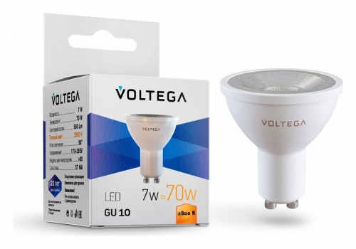 Лампа светодиодная Voltega Simple GU10 7Вт 2800K 7060 в Хотьково