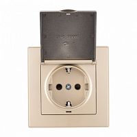 Розетка с заземлением и шторкой, с крышкой Arte Milano SET06-1 SET06-1-41-1 shampan в Нижнем Новгороде