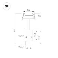 Светильник ART-NEMO-BUILT-ZOOM-R29.5-2W Warm3000 (BK, 15-45 deg, 24V) (Arlight, IP20 Металл, 5 лет) в Звенигороде