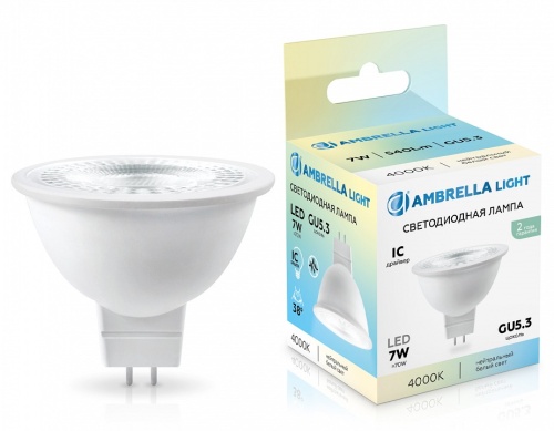 Лампа светодиодная Ambrella Light MR16 GU5.3 7Вт 4000K 170714 в Нижнем Новгороде фото 2