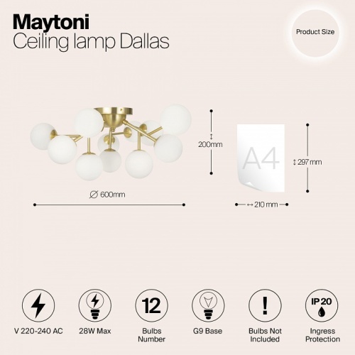 Потолочная люстра Maytoni Dallas MOD545CL-12BS в Соколе фото 4