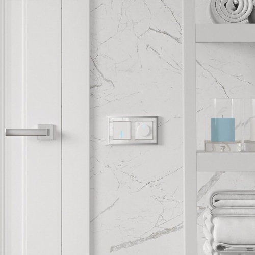 Рамка на 2 поста Werkel Baguette белый/серебро W0022850 в Нижнем Новгороде фото 3