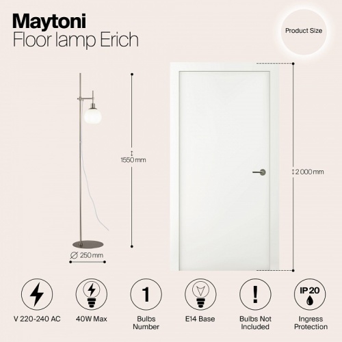 Торшер Maytoni Erich MOD221-FL-01-N в Ермолино фото 3