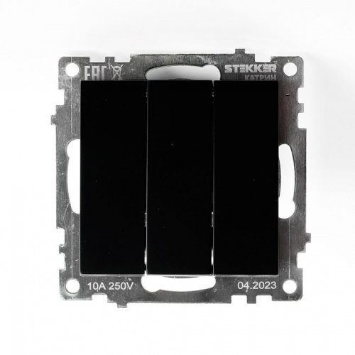 Выключатель трехклавишный без рамки Stekker Катрин 49172 в Нижнем Новгороде фото 2