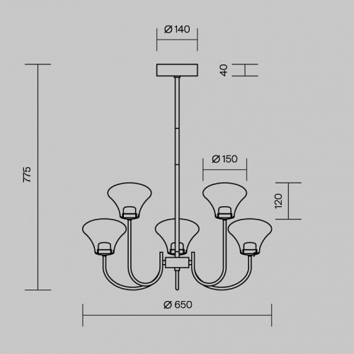 Люстра на штанге Maytoni Dynasty MOD402PL-L20BS3K в Нижнем Новгороде фото 3