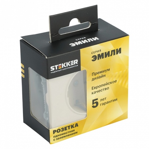 Розетка с заземлением и со шторкой, без рамки Stekker Эмили 49906 в Нижнем Новгороде фото 7