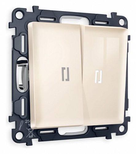 Выключатель двухклавишный с подсветкой без рамки Ambrella Volt ALFA MA304015 в Нижнем Новгороде