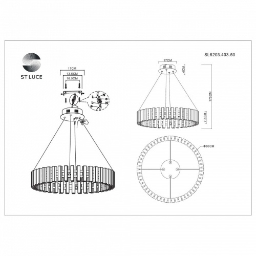 Подвесная люстра ST-Luce Estense SL6203.403.50 в Липецке фото 3