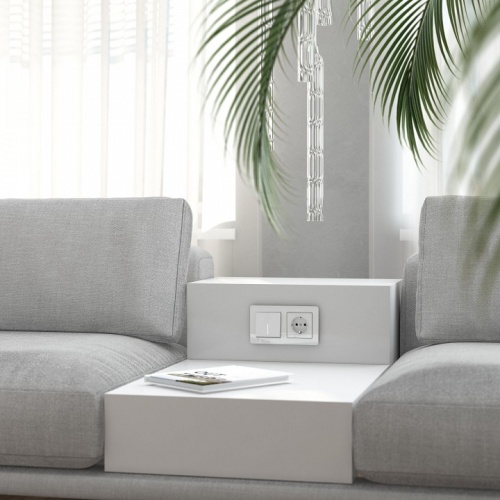 Выключатель одноклавишный с подсветкой без рамки Werkel белый акрил W1110141 в Нижнем Новгороде фото 2